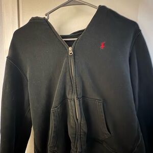 Polo by Ralph Lauren Black Zip-Up with Red Emblem